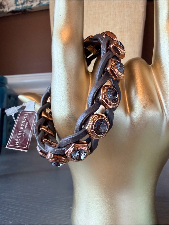 henri bendel Jewelry - Vintage Henri Bendel Swarovski Crystal Leather Bracelet
